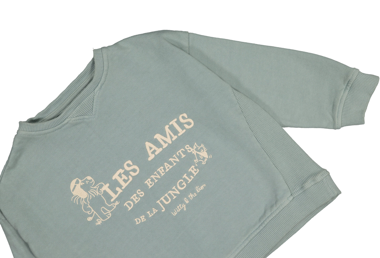 Sudadera bordada 'Les amis' verde