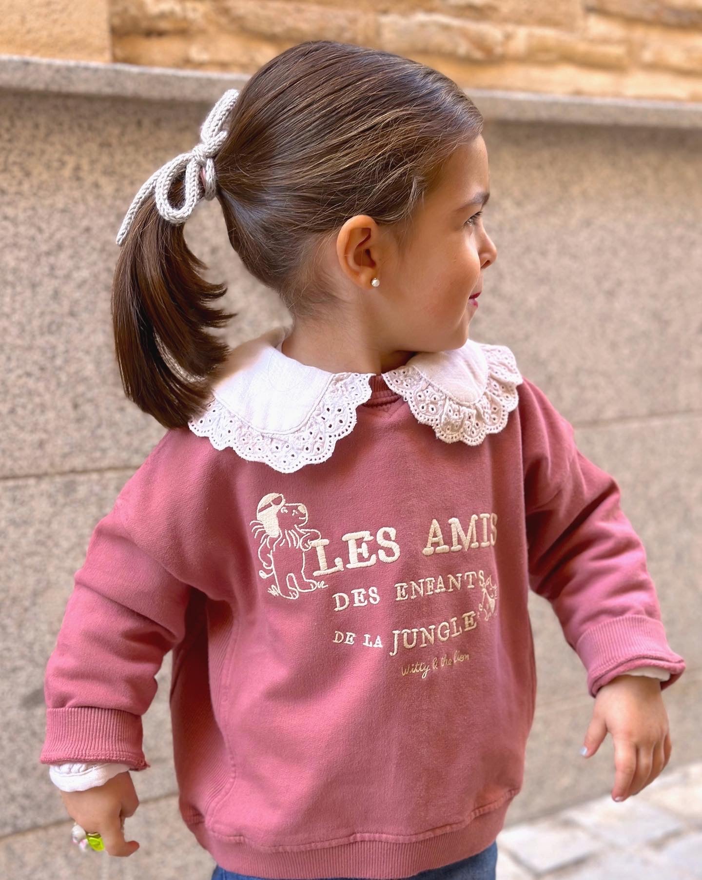Sudadera bordada 'Les amis' burdeos