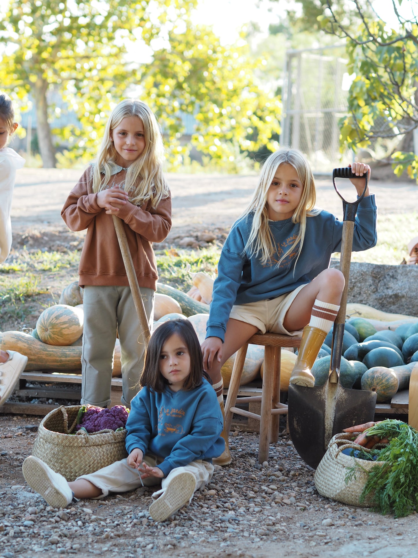 Sudadera bordada 'Le jardin' azul