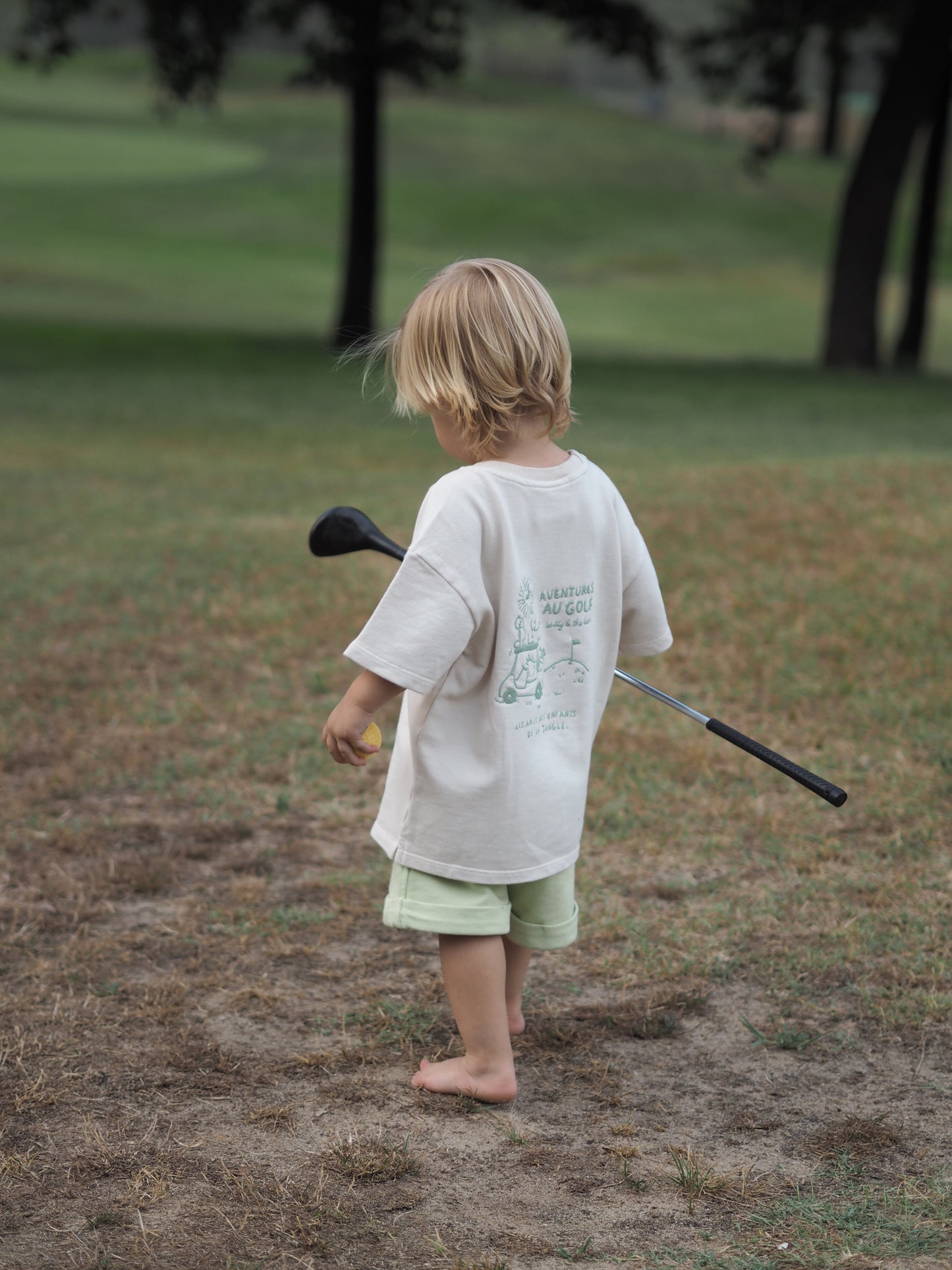 Camiseta Golf beige y verde