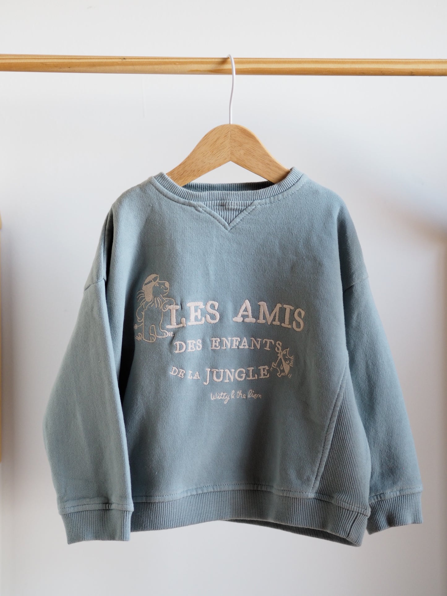 Sudadera bordada 'Les amis' verde