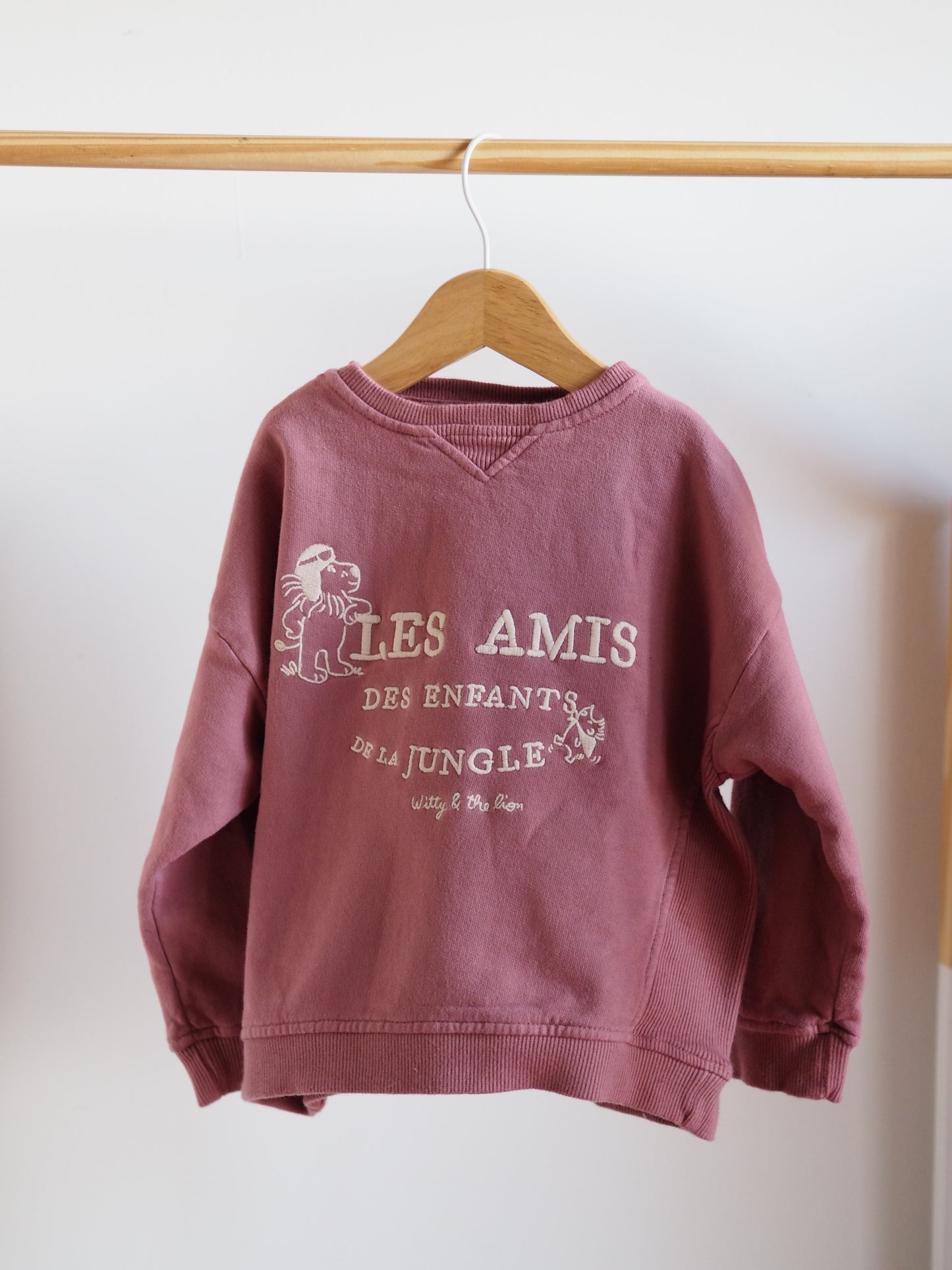 Sudadera bordada 'Les amis' burdeos