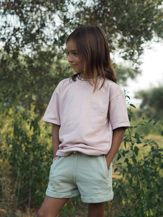 Camiseta Balloon rosa y verde