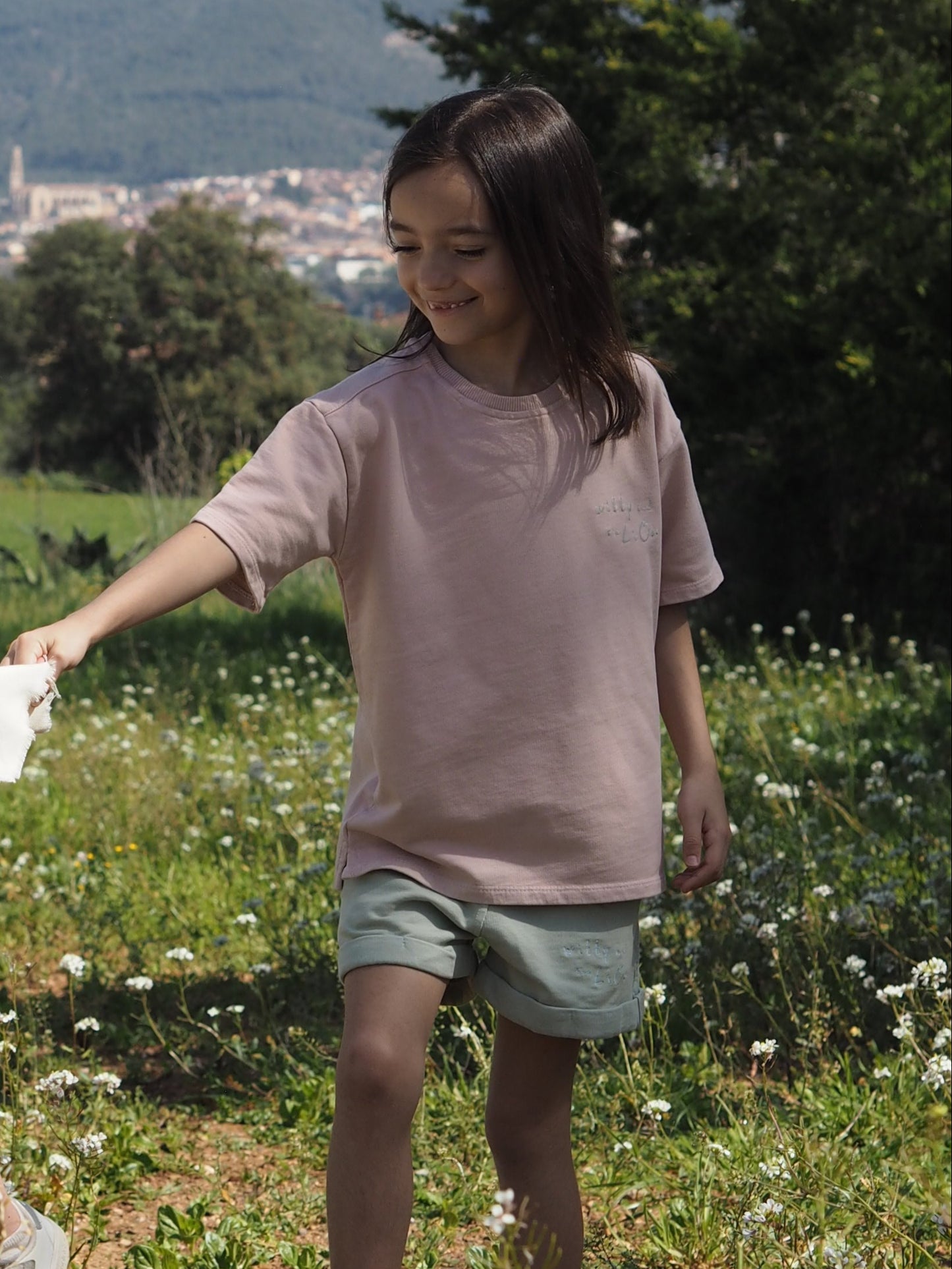 Camiseta Balloon rosa y verde